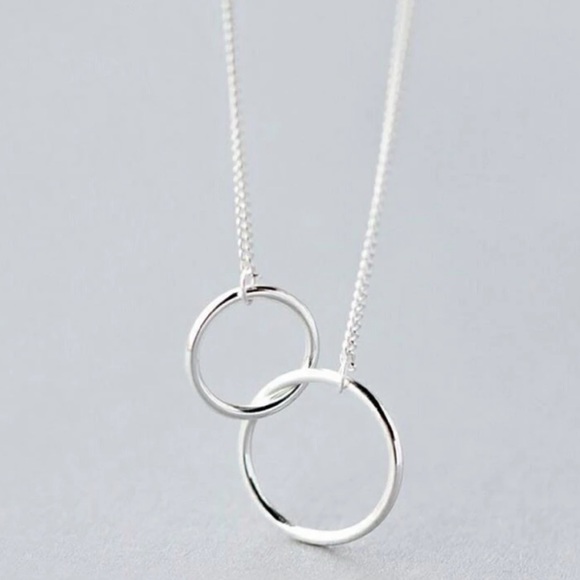 Jewelry - 925 STERLING SILVER DOUBLE CIRCLE NECKLACE